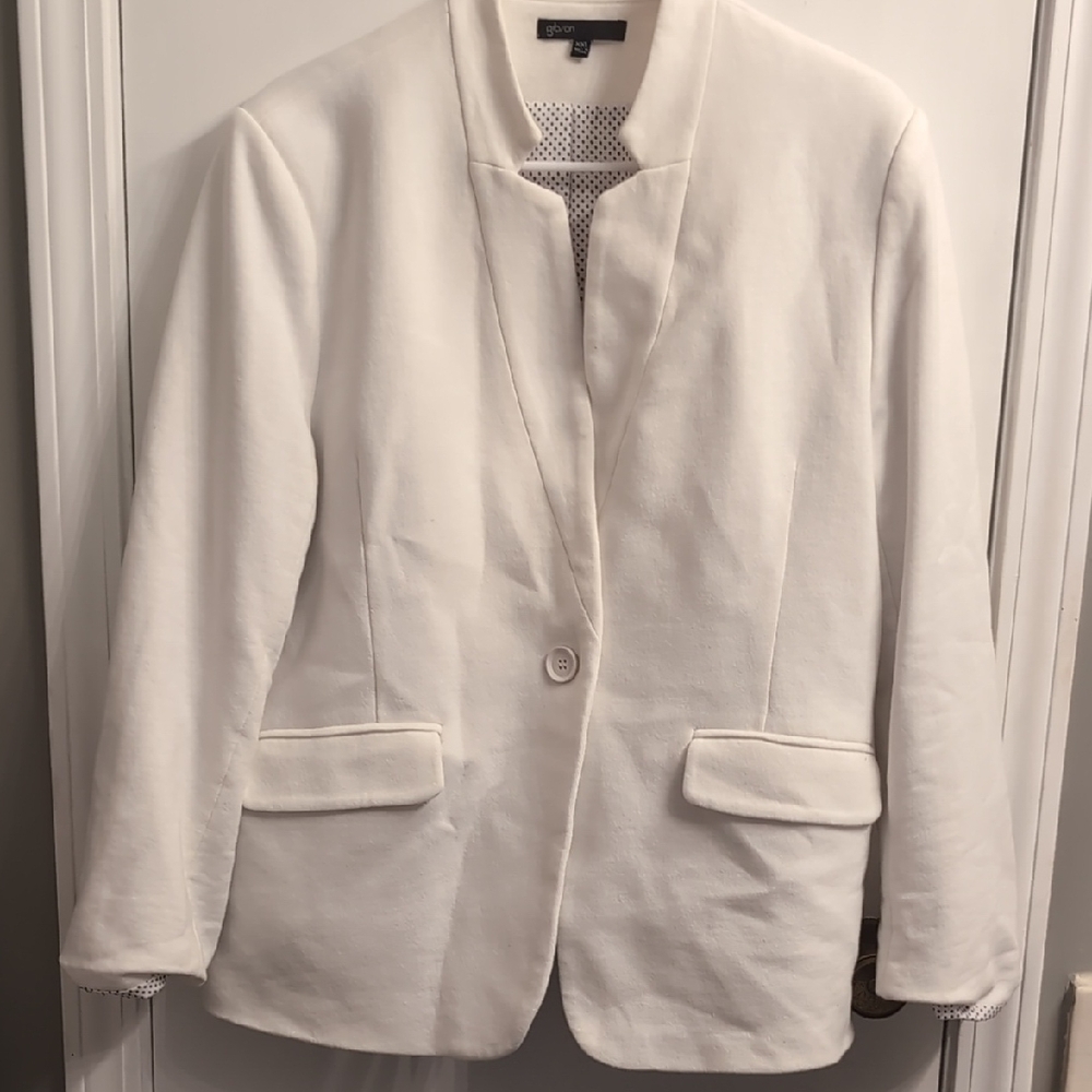 Gibson White Notched Collar Blazer GT10574W XXL EUC
